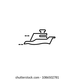 floating yacht icon. Element of speed for mobile concept and web apps illustration. Thin line icon for website design and development, app development. Premium icon on white background