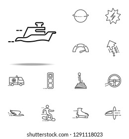 floating yacht icon. Speed icons universal set for web and mobile