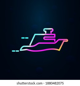 Floating yacht nolan icon. Simple thin line, outline vector of speed icons for ui and ux, website or mobile application