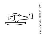 floatplane airplane aircraft line icon vector. floatplane airplane aircraft sign. isolated contour symbol black illustration