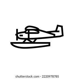 floatplane airplane aircraft line icon vector. floatplane airplane aircraft sign. isolated contour symbol black illustration