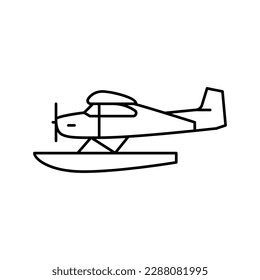 floatplane airplane aircraft line icon vector. floatplane airplane aircraft sign. isolated contour symbol black illustration