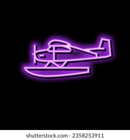 floatplane airplane aircraft neon light sign vector. floatplane airplane aircraft illustration