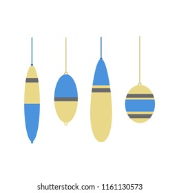 Floats for fishing. Isolated on white background. Vector illustration. EPS 10.
