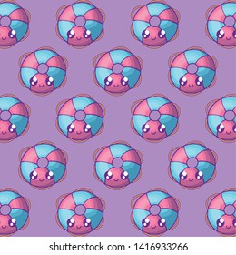 floats lifeguard kawaii characters pattern