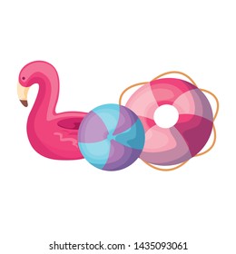 floats with plastic balloon isolated icon