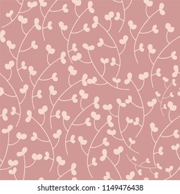 Floaty seeds abstract seamless pattern on a pink background. Great for fabric, wallpaper, scrapbooking, stationary and gift wrap and more. Surface Pattern design.Ditsy Pattern in a soft pastel palette