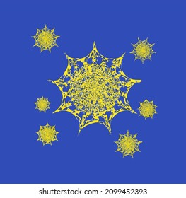 A flock of anomalous starfish. Silhouette. Vector. Each is edited separately. Ability to change to any size without loss of quality. 