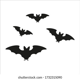 flock of bats, illustration for web and mobile design.