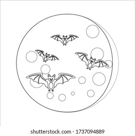 flock of bats, illustration for web and mobile design.