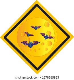 flock of bats, illustration for web and mobile design.