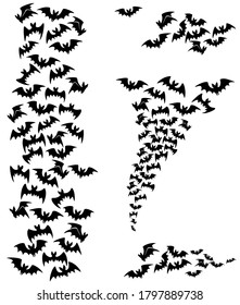bandada de murciélagos, grupo de murciélagos volando