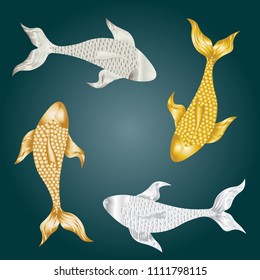 A flock of beautiful fish for a bright background image.