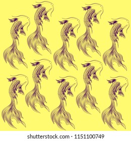 A flock of beautiful fish for a bright background image