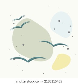 Flock of birds. Bird vector icon  on multicolored background. Layers grouped for easy editing illustration. For your design.