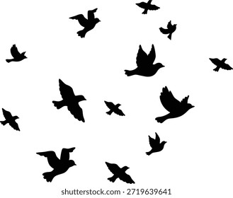 Bandada de pájaros en vuelo