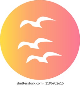 flock of birds Gradient Glyph Circle Icon