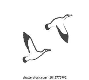 A flock of birds on a white background. Sketch. Vector illustration.