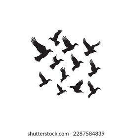 A flock of birds silhouette illustration.