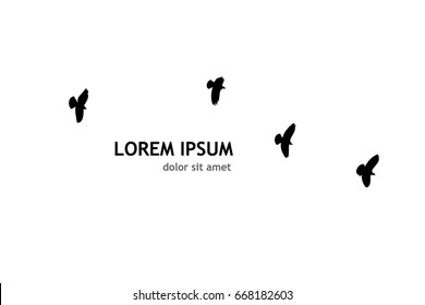 Flock of birds silhouette. Vector