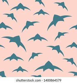 A flock of birds in the sky. Seamless pattern. Vector background EPS10