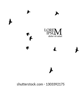 A flock of birds in the sky. Vector illustration