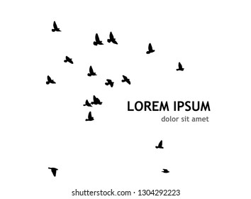 A flock of birds in the sky. Vector illustration