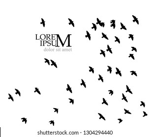 A flock of birds in the sky. Vector illustration