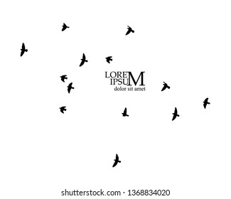 A flock of birds in the sky. Vector illustration