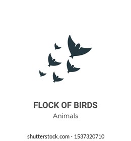 Flock of birds vector icon on white background. Flat vector flock of birds icon symbol sign from modern animals collection for mobile concept and web apps design.