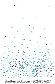 A flock of blue birds. Vector illustration