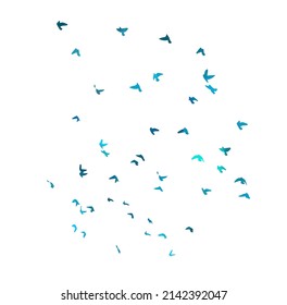 A flock of blue birds. Vector illustration