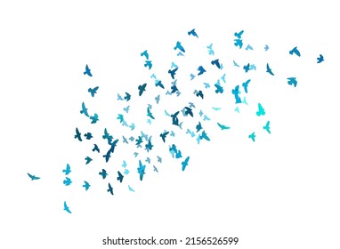 Un rebaño de pájaros azules. Ilustración del vector