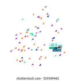A flock of colorful birds. Vector