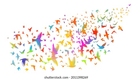 Flock Colorful Birds Vector Illustration Stock Vector (Royalty Free ...