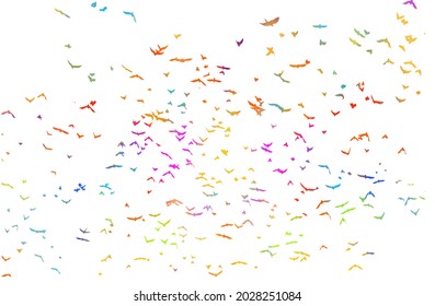 A flock of colorful birds. Vector illustration