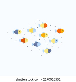  Fischbestand einzeln auf weißem Hintergrund