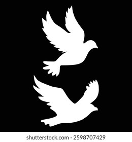 flock of flying bird silhouette, vector