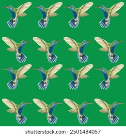 A flock of flying birds isolated on a white background. Custom vector seamless sublimated pattern.