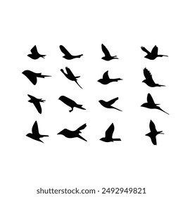 A flock of flying birds silhouette vactor eps 10