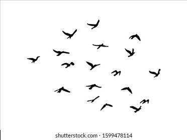 163,050 Birds flying silhouette Images, Stock Photos & Vectors ...