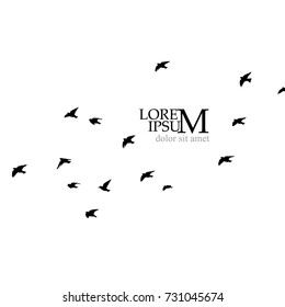 Flock of flying birds. Vector