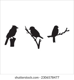 A Flock of Flying Birds. Vector bird silhouette 