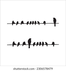 A Flock of Flying Birds. Vector bird silhouette 