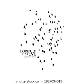 A flock of flying birds. Vector illustration