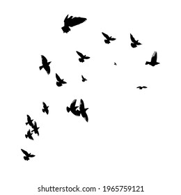 Un rebaño de pájaros voladores. Ilustración del vector