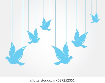 a flock of pigeons hang - decoration background