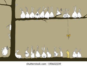 flock of rabbits