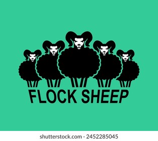 Flock sheep sign icon. Farm animals symbol