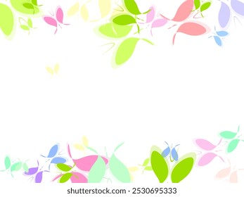 Flock of silhouette black butterflies on white background. Vecto Color flying butterflies seamless pattern. 